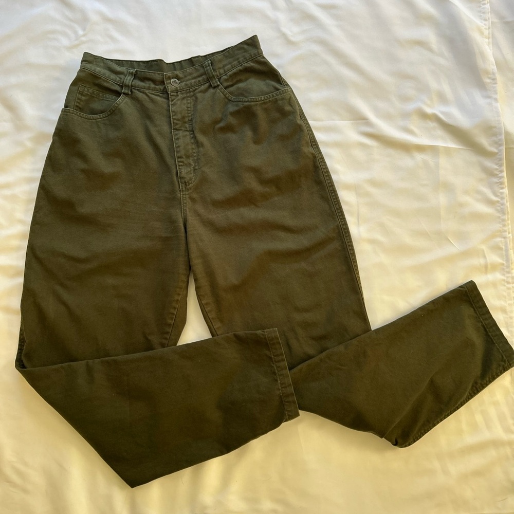 EMS Vintage dark green jeans. Great shape;size 10. Please see measurements.